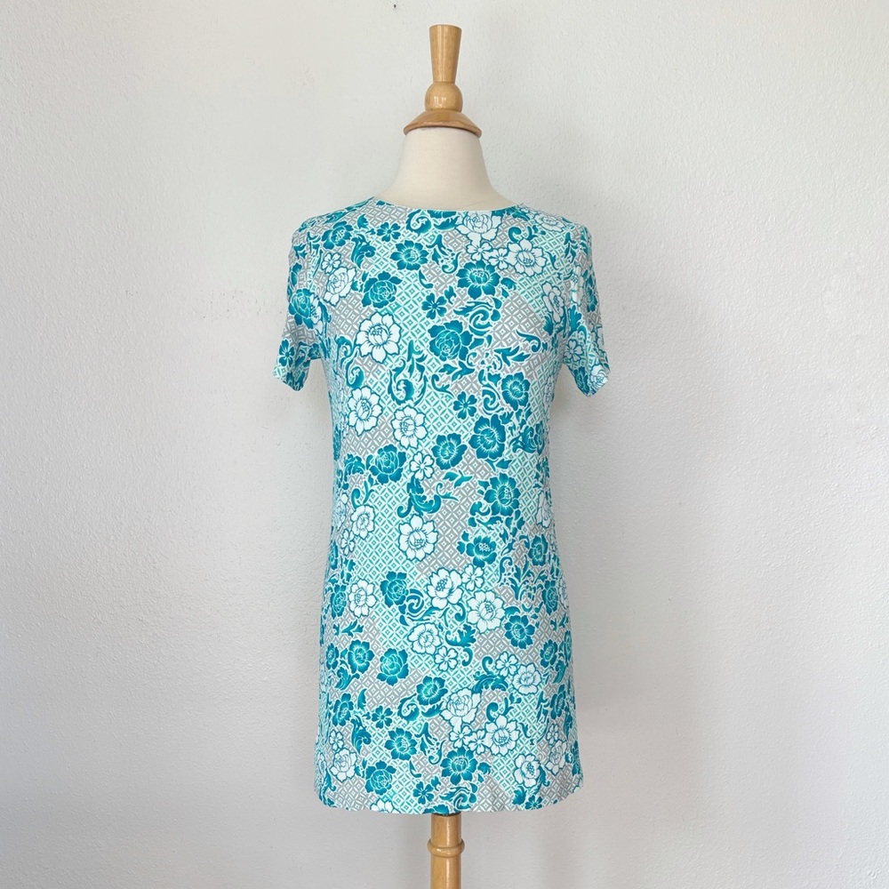 Lucy Love Blue and White Floral "Charlotte" Shift Dress